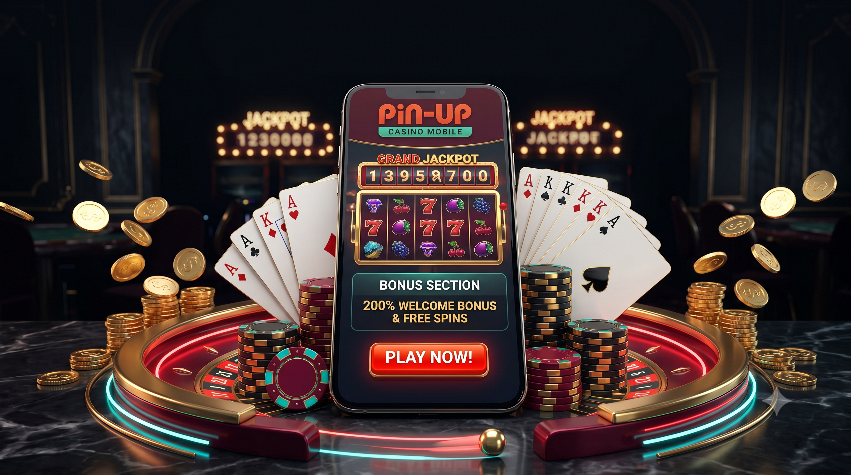 Pin Up promotional page showing wagering requirements and bonus terms